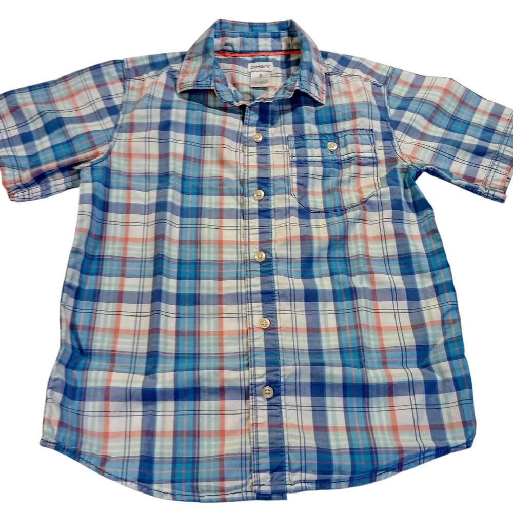 Carter’s Boys Long Sleeve Button-Up Shirt – Size 7